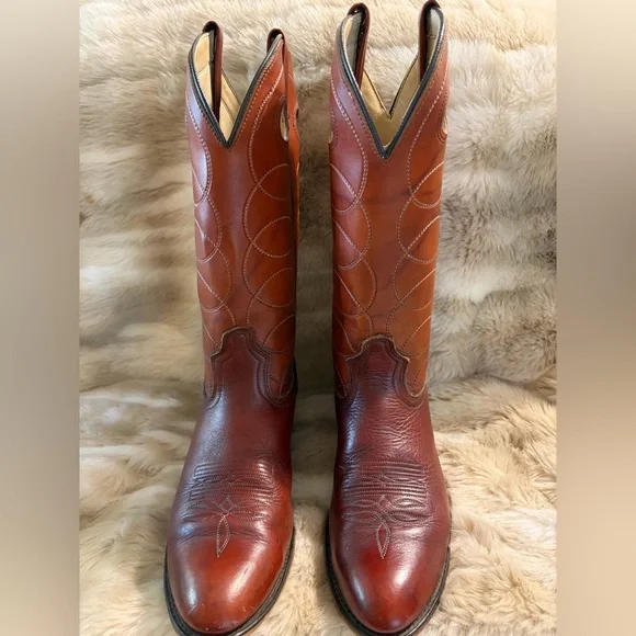 Vintage Acme Buckaroo Brown Leather Western Cowboy Boots - Picture 3 of 11